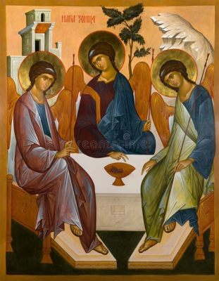 Den heliga Trinity av Icon Painters som en Visuell Hymn till Gudomlig Enhet